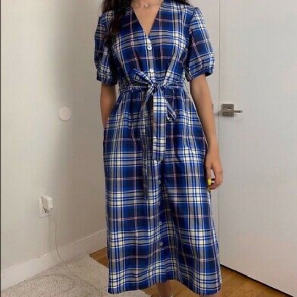 zara checked midi dress